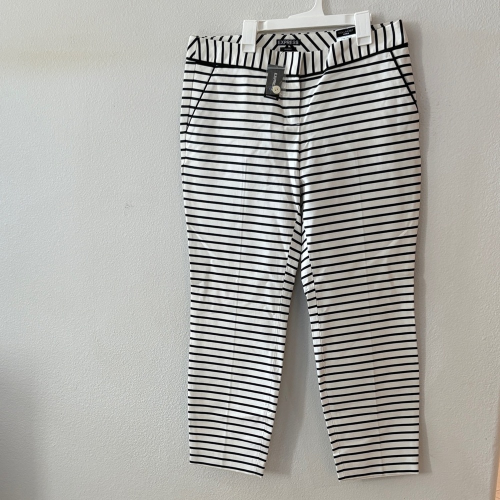 Express Black and White Striped columnist Pants